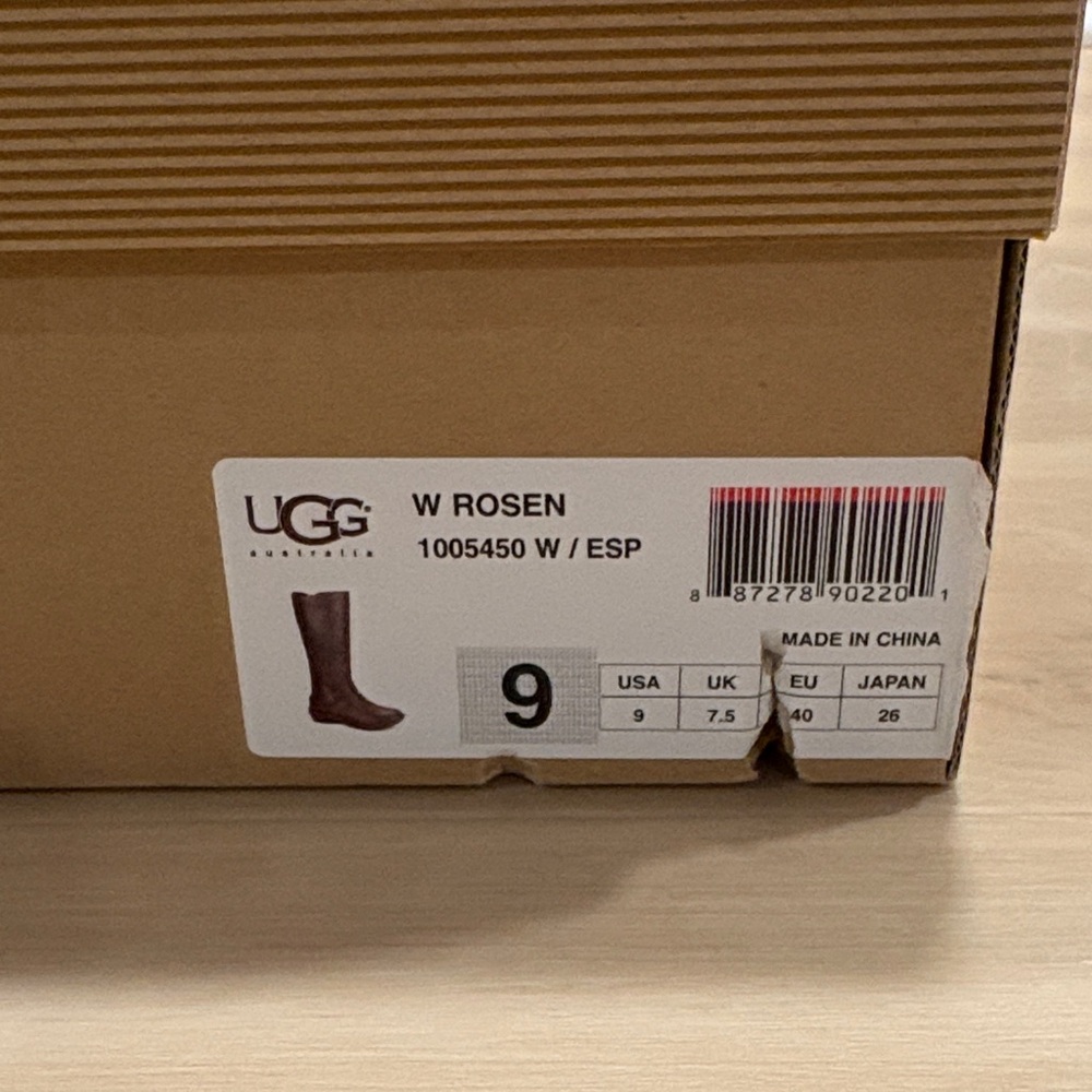 UGG Chocolate Brown Leather Knee-High Boots - Picture 3 of 8